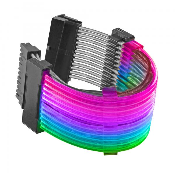 Rainbow RGB LED strip with black connectors for PC case lighting