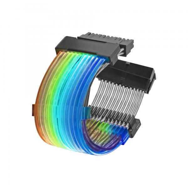 Rainbow RGB LED ribbon cable with black connectors for PC motherboard