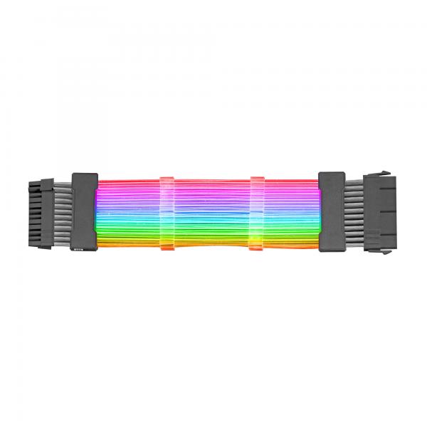 RGB LED strip with rainbow lighting, flexible design for PC case or desk setup