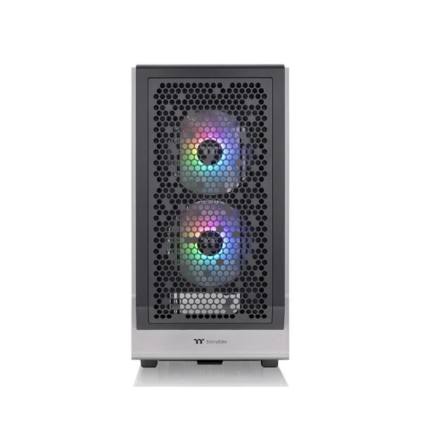 Compact IT case with RGB fans, perforated front panel, ideal for business or reseller hardware setups
