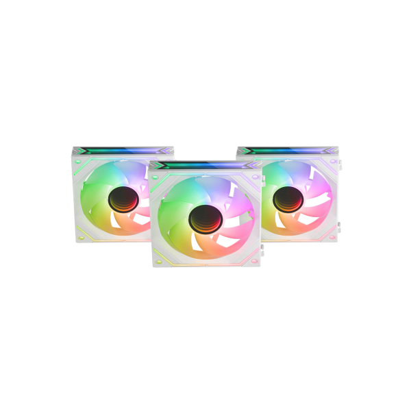 RGB cooling fans with vibrant multicolor lighting for PC hardware