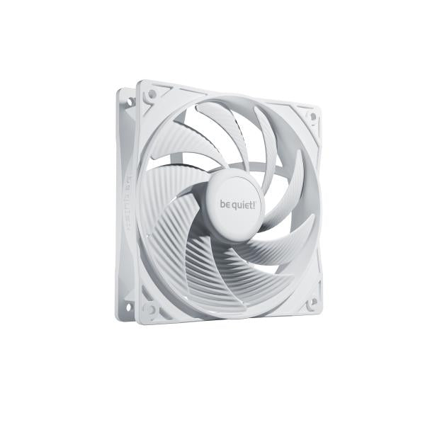 White be quiet! PC case fan for quiet cooling, ideal for IT hardware setups