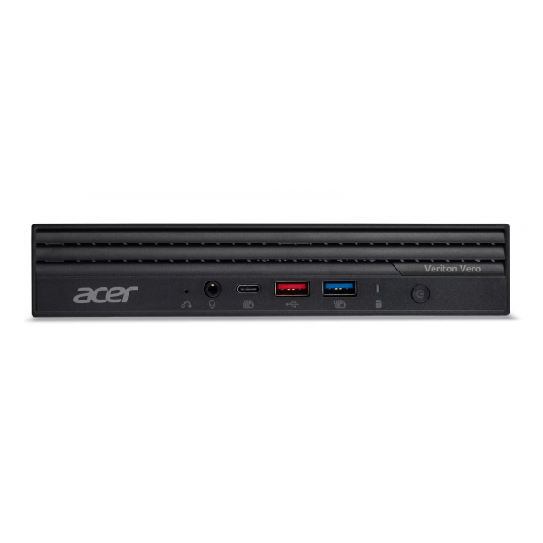 Acer Veriton Vero desktop PC front panel with USB ports and power button, compact business computer