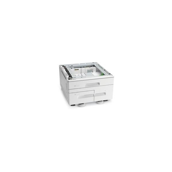 White printer paper tray with dual drawers, designed for office printers and copiers