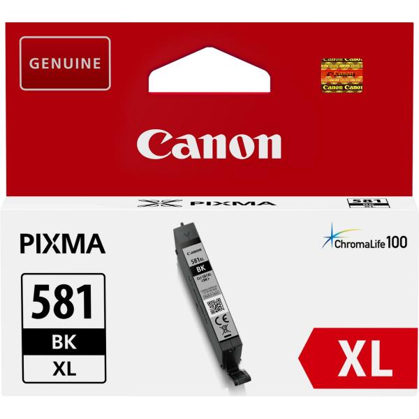 Genuine Canon PIXMA 581 XL Black Ink Cartridge for printers, ChromaLife100 technology