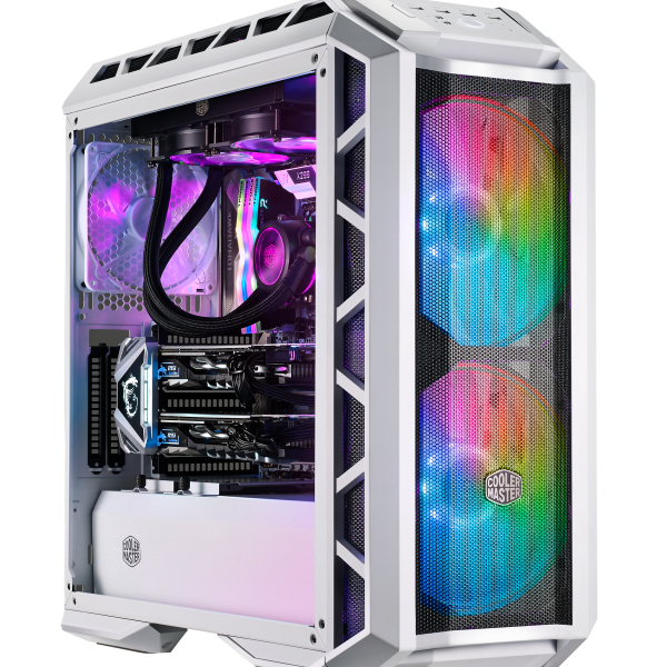 COOLER MASTER CASE H500P MESH WHITE ARGB MID TOWER, SIDE PANEL, MICROATX-MINI ITX, 2XUSB 3.2, 2XUSB 2.0, 1X3.5MM AUDIO JACK, 1X3.5MM MIC JACK, 1XARGB CONTROLLER, 1XARGB 2-TO-3 SPLITTER, 2X200MM ARGB FAN FRONT, 1X140MM ARGB FAN REAR, WHITE [MCM-H500P...
