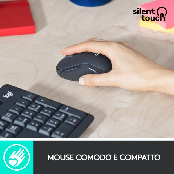 Comfortable compact wireless mouse with silent touch, ideal for office use