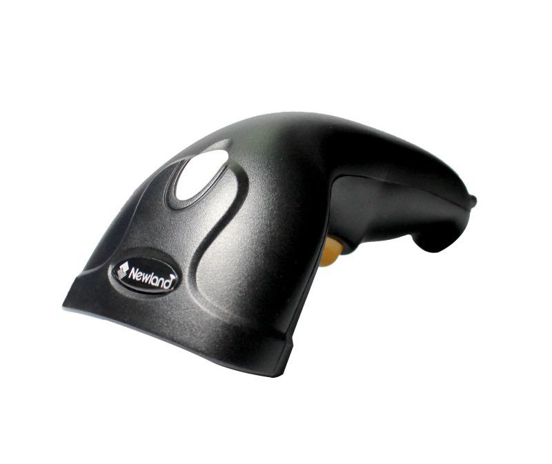 Newland handheld barcode scanner for retail and business use, sleek black design