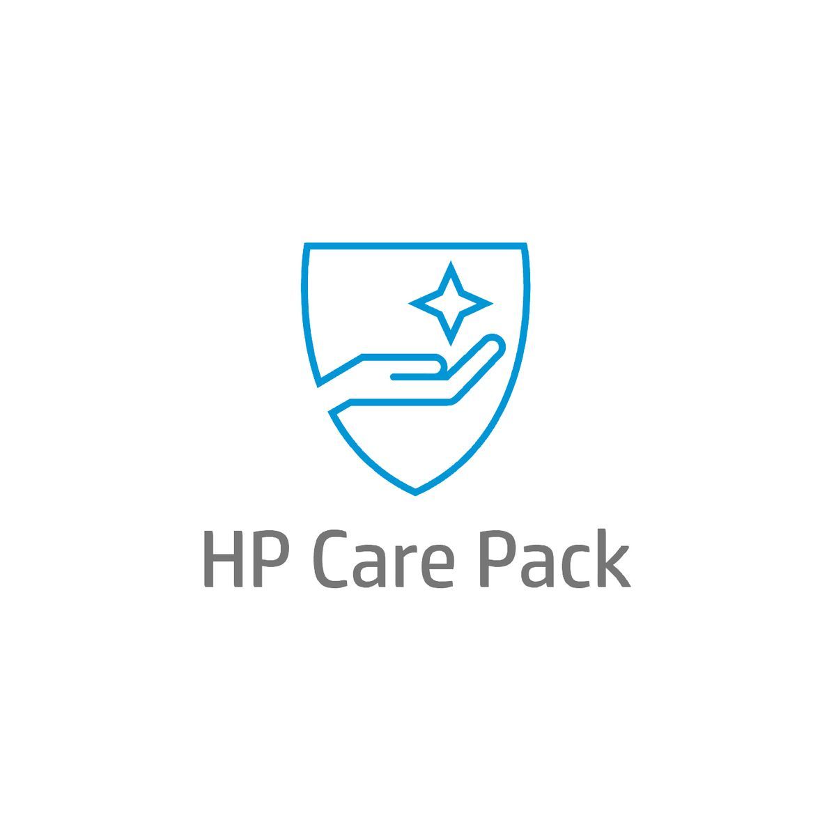 HP Care Pack service icon with shield and hand symbol