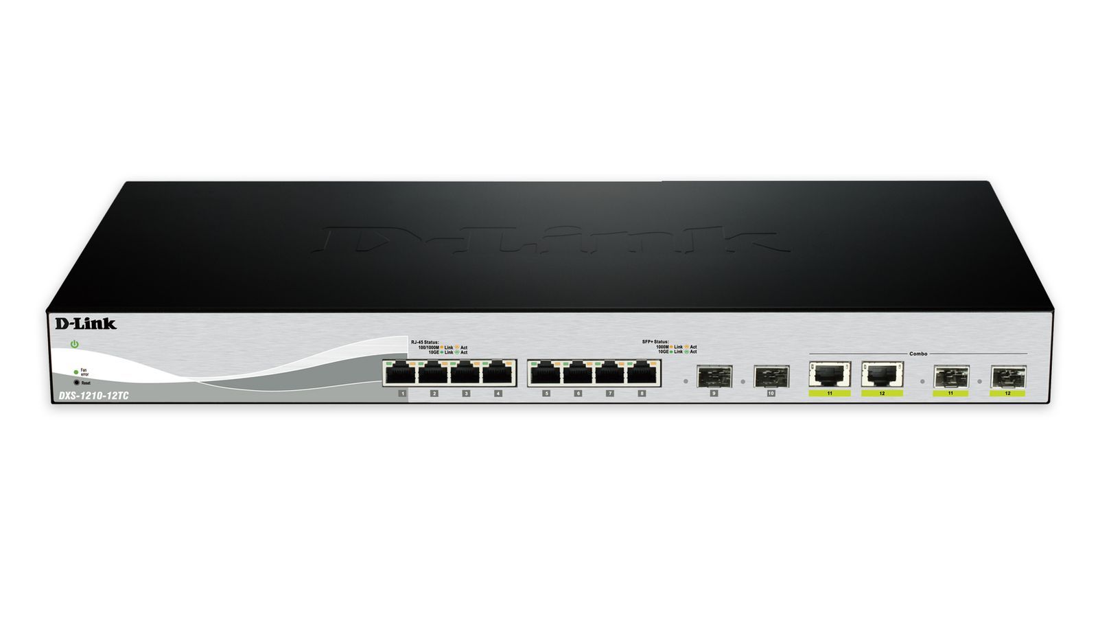 D-Link DXS-1210-12TC managed switch with 12 ports, SFP+ and combo slots for business networking