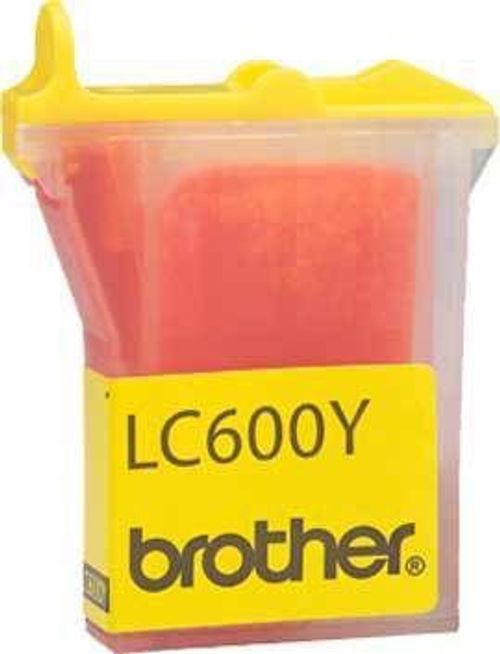Brother LC600Y yellow ink cartridge for printers, new and compatible with office hardware