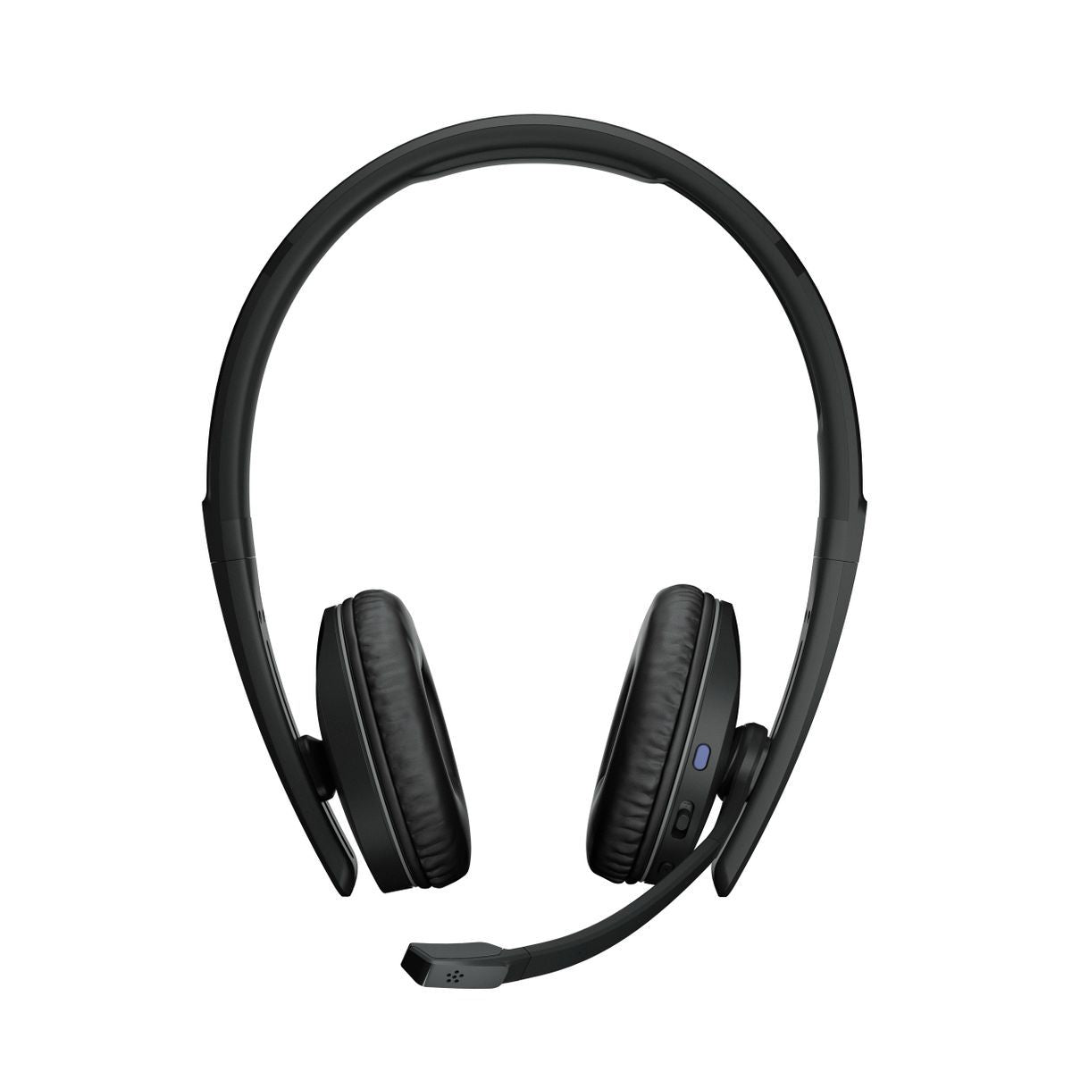Black wireless headset with microphone for business calls and IT support