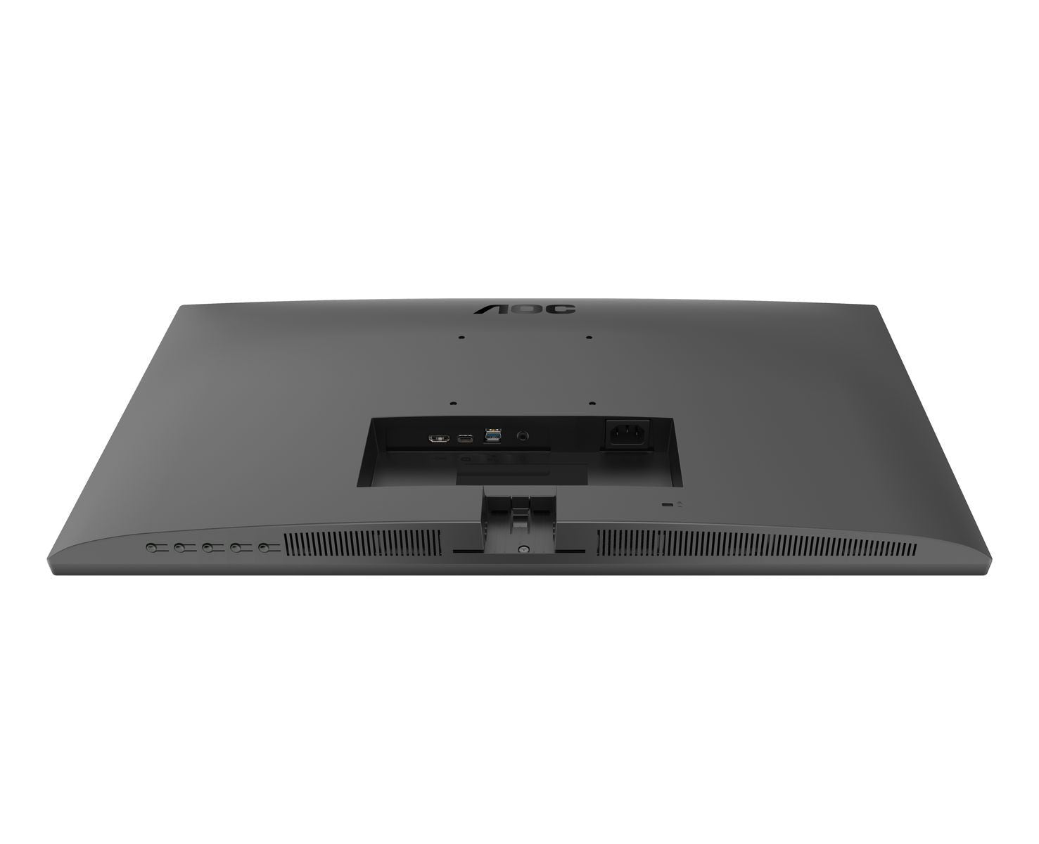 AOC monitor back view with ports and ventilation, IT hardware for business