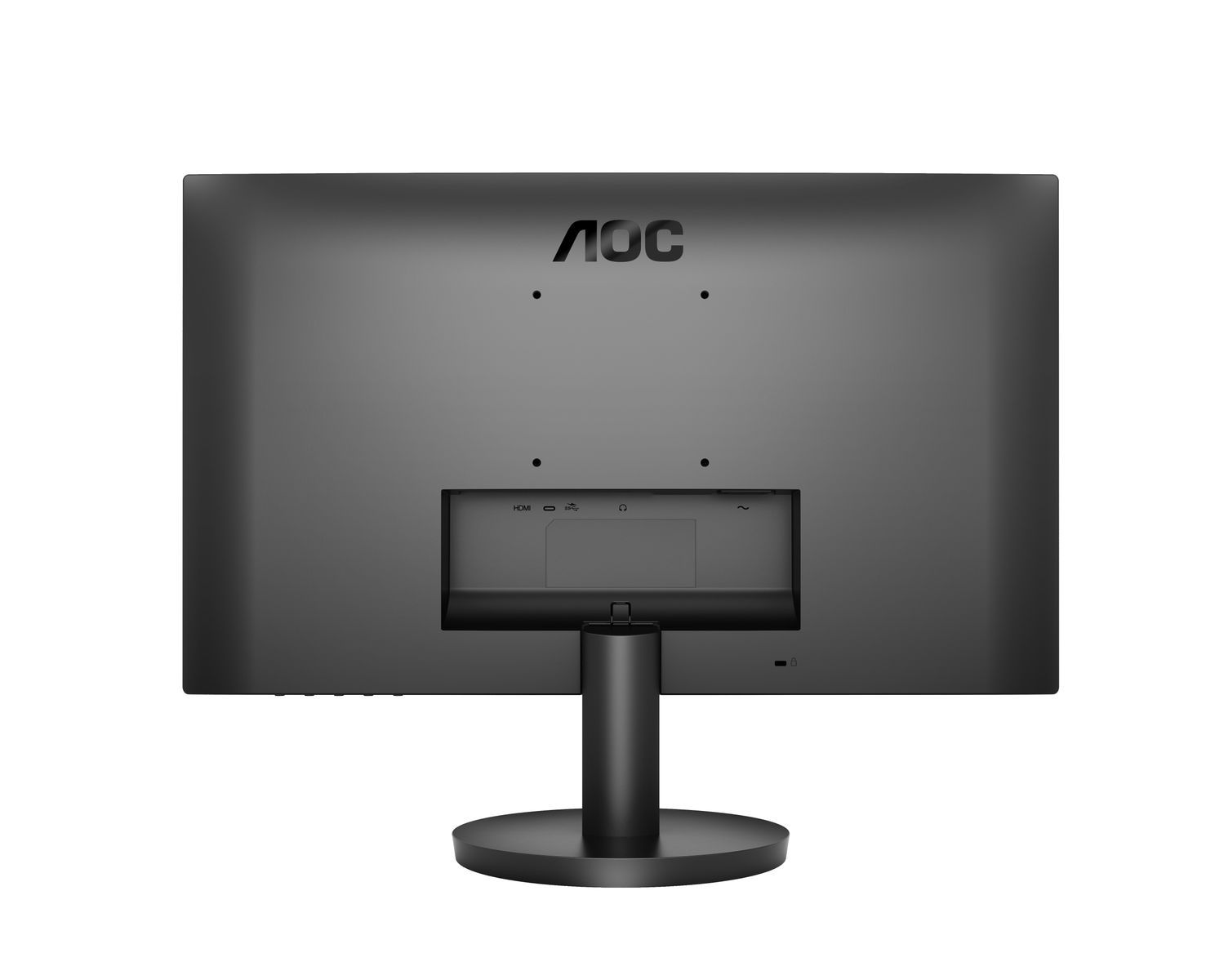 AOC monitor back view with HDMI port and stand, ideal for business IT setups