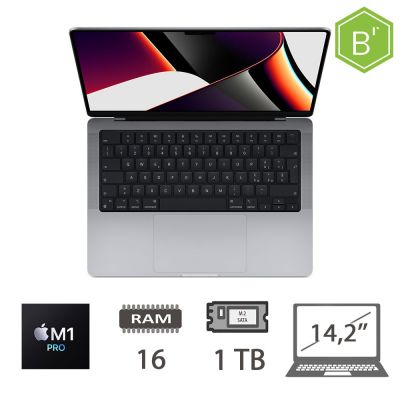 MBP 14,2 (2021)M1 PRO-10C/16/1TB/16C GPU/SG/2Y - B [006500PCR-EU]