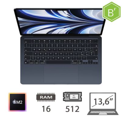 MBA 13,6 (2022)M2-8C CPU/16/512/10C GPU/MDN/2Y - B [009425PCR-EU]