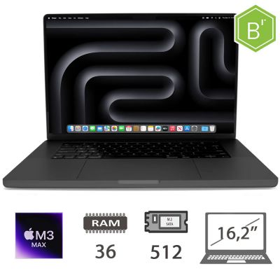 MBP 16,2 (2023)M3 MAX-14C/36/512/30C GPU/SB/2Y - B [009784PCR-EU]