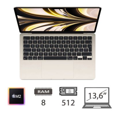 MBA 13,6 (2022)M2-8C CPU/8/512/10C GPU/STL/2Y [009788PCR-EU]