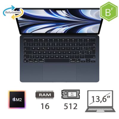 MBA 13,6 (2022)M2-8C CPU/16/512/8C GPU/MDN/2Y - B [009934PCR-EU]