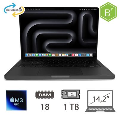 MBP 14,2 (2023)M3 PRO-12C/18/1TB/18C GPU/SB/2Y - B [009968PCR-EU]