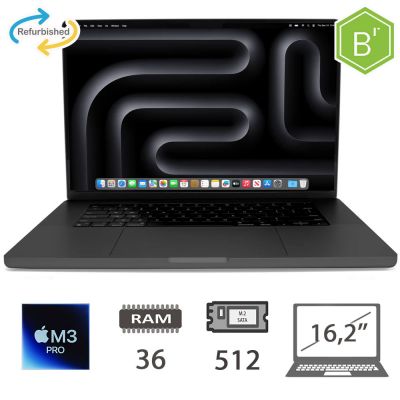 MBP 16,2 (2023)M3 PRO-12C/36/512/18C GPU/SB/2Y - B [009981PCR-EU]