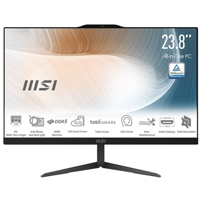 LCDPC MSI MODERN AM242 1M-1251XIT 23.8"IPS FHD AG Black Core 3-100U 8GBDDR5 SSD256 Freedos WiFi BT HDMI 6USB Fino:06/01 [00-AE0721-1251X]