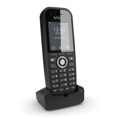 Snom M30 DECT handset for DoubleCell M400 e M900. B/W screen, 22 hours in conversation, rugged, integrated belt clip [00004607]