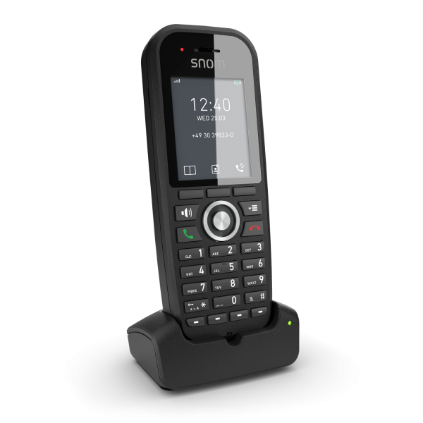 Snom M30 DECT handset for DoubleCell M400 e M900. B/W screen, 22 hours in conversation, rugged, integrated belt clip [00004607]