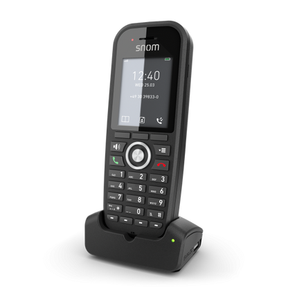 Snom M30 DECT handset for DoubleCell M400 e M900. B/W screen, 22 hours in conversation, rugged, integrated belt clip [00004607]
