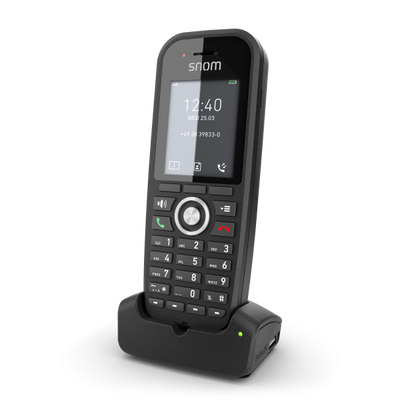 Snom M30 DECT handset for DoubleCell M400 e M900. B/W screen, 22 hours in conversation, rugged, integrated belt clip [00004607]