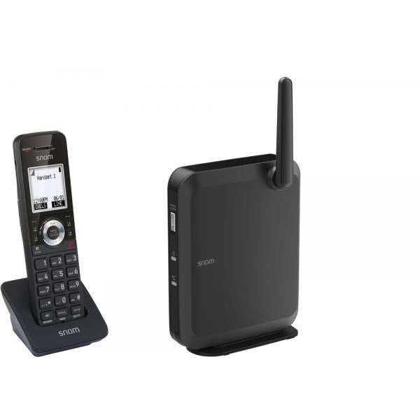 Snom M110 DECT-IP SingleCell bundle: M100 & M10. Up to 6 parallel calls, Up to 8 handsets [00004610]