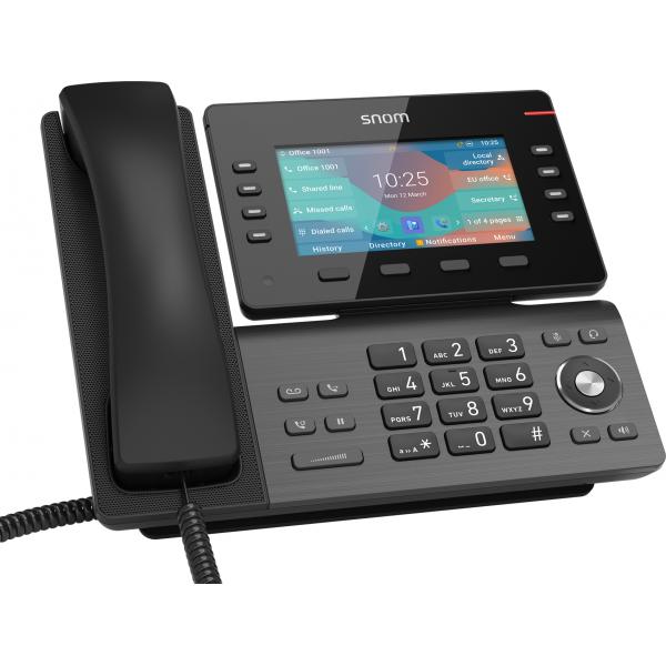 Snom D862 Desk IP Phone: 12 SIP identities, 5 High-resolution color display, Gigabit switch, USB port, IPv6 [00004535]