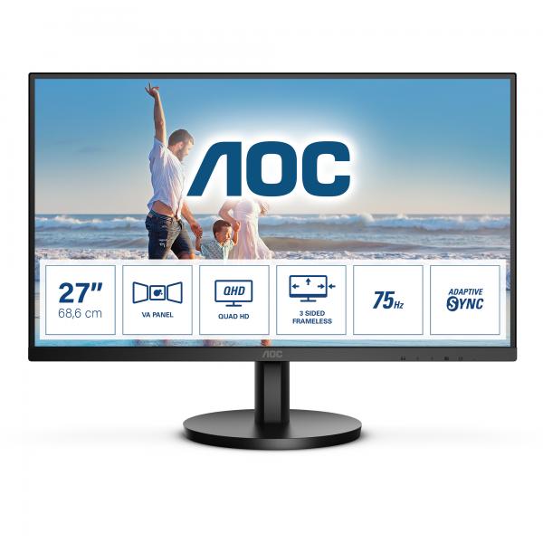 AOC MONITOR 27 LED VA QHD 16:9 4MS 300 CDM, DP/HDMI, MULTIMEDIALE [Q27B3MA]