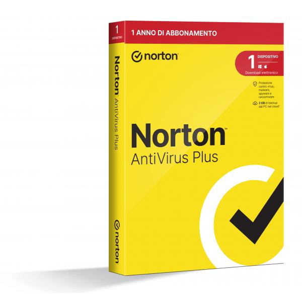 NORTON ANTIVIRUS PLUS 2GB IT 1 USER 1 DEVICE 1Y VECCHIO CODICE 21397559 [21429118]