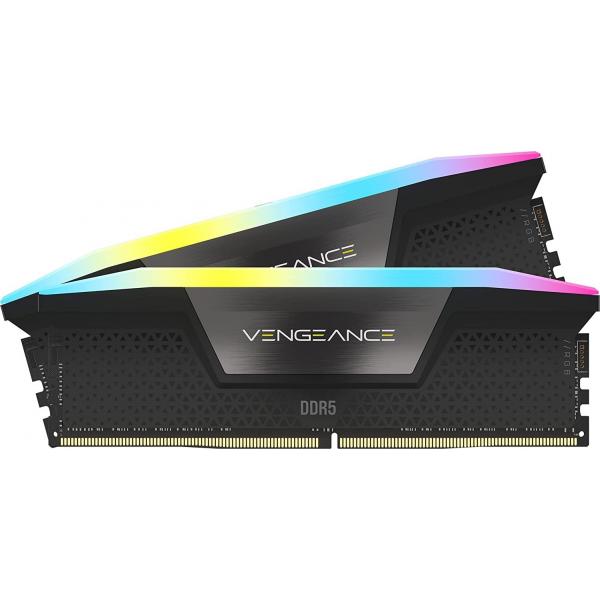 CORSAIR RAM VENGEANCE RGB DDR5 32GB (2 x 16GB) DDR5 5200 CL40-40-40-77 1.25V INTEL XMP - BLACK [CMH32GX5M2B5200C40]
