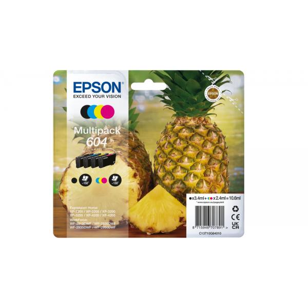 EPSON CARTUCCIA 604 MULTIPACK INKJET SERIE ANANAS 4 COLORI FORMATO STD [C13T10G64010]