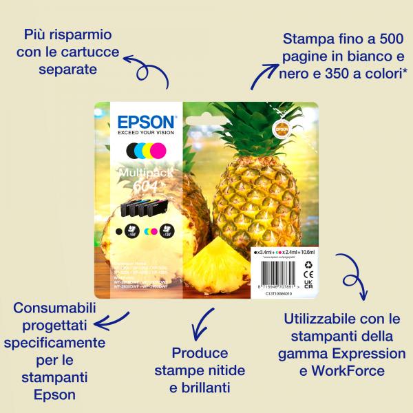 EPSON CART. INK GIALLO ANANAS 604 [C13T10G44010]