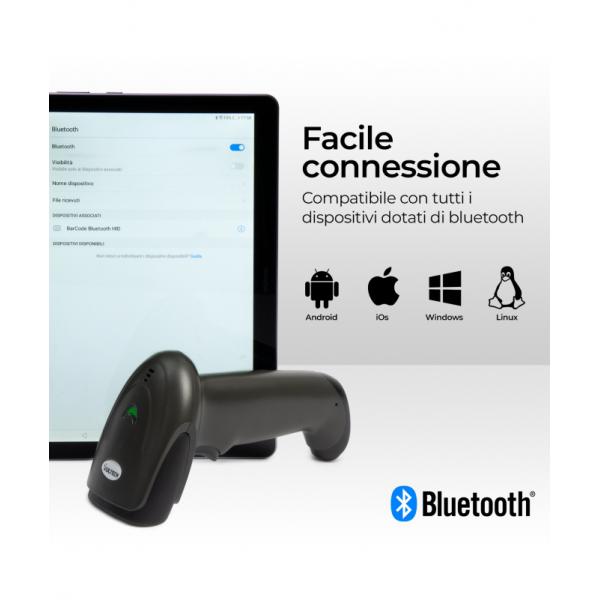 VULTECH LETTORE PISTOLA BARCODE E SCANN LASER WIRELESS BLUETOOTH [BC-06WBT]