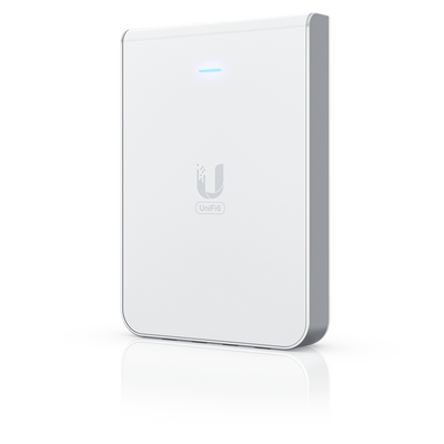 Ubiquiti - U6-IW - Wall-Plate Dual-Band Wi-Fi 6 Access Point, 1x Data-in: GbE RJ45 port, 4x Data-out: GbE RJ45 ports, 573.5 Mbps at 2.4GHz (2x2) + 4800 Mbps at 5GHz [U6-IW]