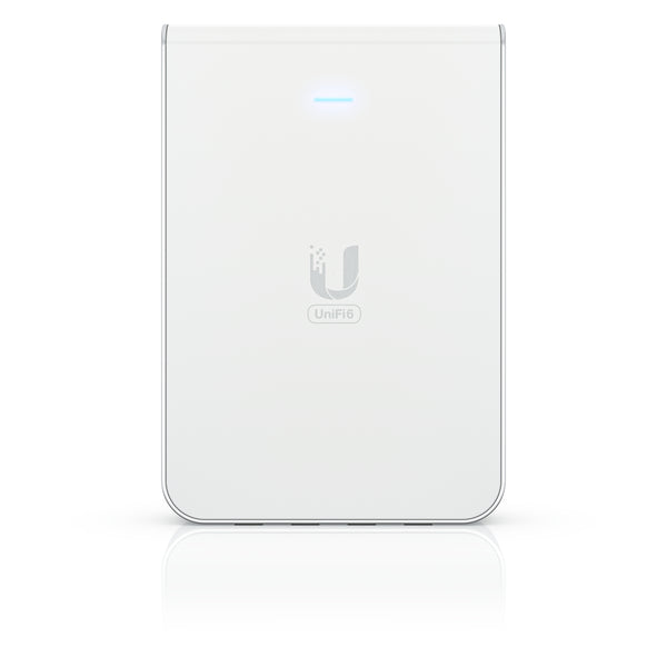 Ubiquiti - U6-IW - Wall-Plate Dual-Band Wi-Fi 6 Access Point, 1x Data-in: GbE RJ45 port, 4x Data-out: GbE RJ45 ports, 573.5 Mbps at 2.4GHz (2x2) + 4800 Mbps at 5GHz [U6-IW]