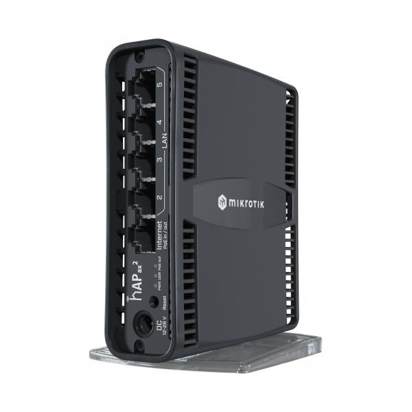 MikroTik, hAP ax with Quad-Core IPQ-6010 864 MHz CPU, 1GB RAM, 5 x Gbit LAN (1 Gbit LAN with PoE OUT), built-in 2.4GHz 802.11ax Dual Chain wireless with integrated antenna, built-in 5GHz 802.11ax Dua [C52iG-5HaxD2HaxD-TC]