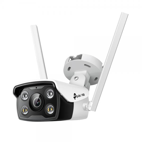 TP-Link - 4MP Outdoor Full-Color Wi-Fi Bullet Network Camera SPEC:2.4G 150Mbps, 2*2 MIMO, H.265+/H.265/H.264+/H.264, 1/3" Progressive Scan CMOS, Color/0.005 Lux@F1.6, 0 Lux with IR/White Light, 25fps [VIGIC340-W(4mm)]