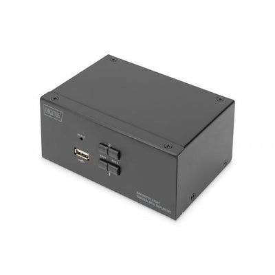 Digitus 4K KVM Switch - 3840 x 2160 Pixels - 2-Port -Dual Display - DisplayPort - Black [DS-12862]
