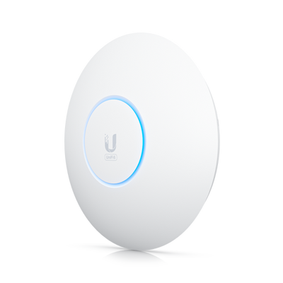 Ubiquiti - U6-Enterprise - Wall/Ceiling Mount Tru-Band Wi-Fi 6E Access Point, 1x 2.5Gbps RJ45 port, 573.5 Mbps at 2.4GHz (2x2) + 4800 Mbps at 5GHz (4x4) + 4800 Mbps at 6GHz (4x4) [U6-Enterprise]