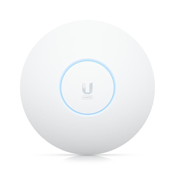 Ubiquiti - U6-Enterprise - Wall/Ceiling Mount Tru-Band Wi-Fi 6E Access Point, 1x 2.5Gbps RJ45 port, 573.5 Mbps at 2.4GHz (2x2) + 4800 Mbps at 5GHz (4x4) + 4800 Mbps at 6GHz (4x4) [U6-Enterprise]