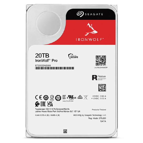 SEAGATE HDD IRONWOLF PRO 20TB 3.5 SATA 6GB/S 7200RPM [ST20000NT001]