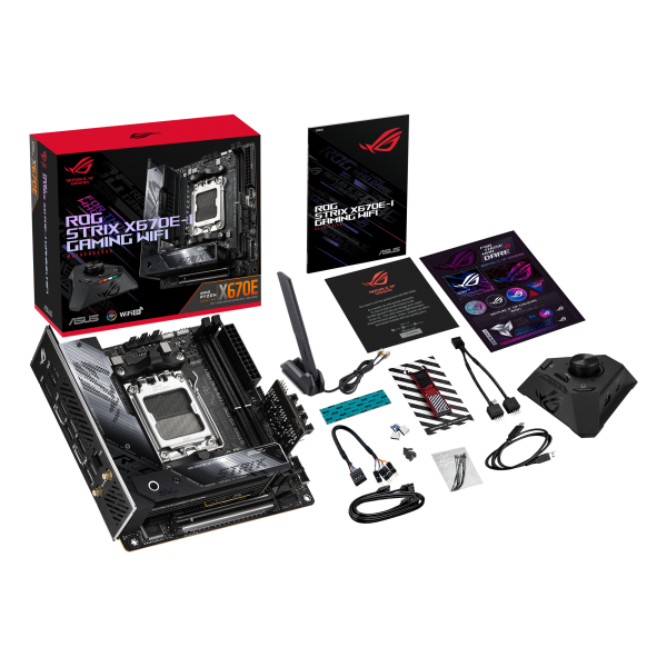 ASUS MB AMD X670E, ROG STRIX X670E-I JUEGOS WIFI DDR5, AM5, MINI-ITX, 90MB1B70-M0EAY0 [ROG ST 