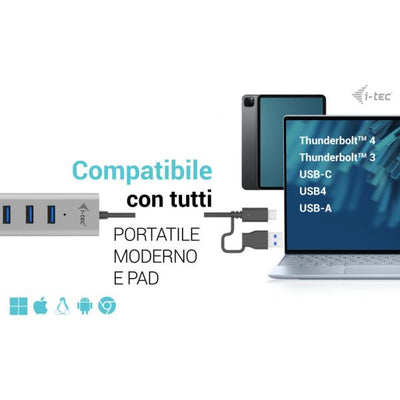 i-tec USB-C/USB-A Charging Metal HUB 7 Port [C31HUBMETAL703]