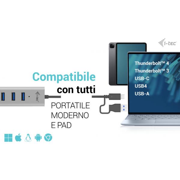 i-tec USB-C/USB-A Charging Metal HUB 7 Port [C31HUBMETAL703]