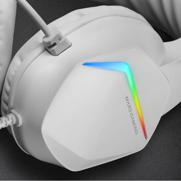 MARSGAMING GAMING CUFFIA+MIC MH122W BIANCA RGB PC MAC CONSOLES SAMRTHPONE T [MH122W]